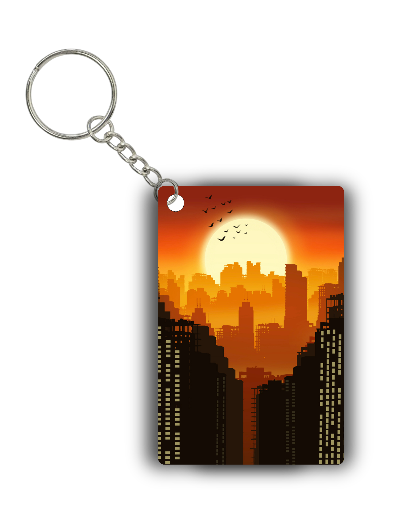 City sunset keychain