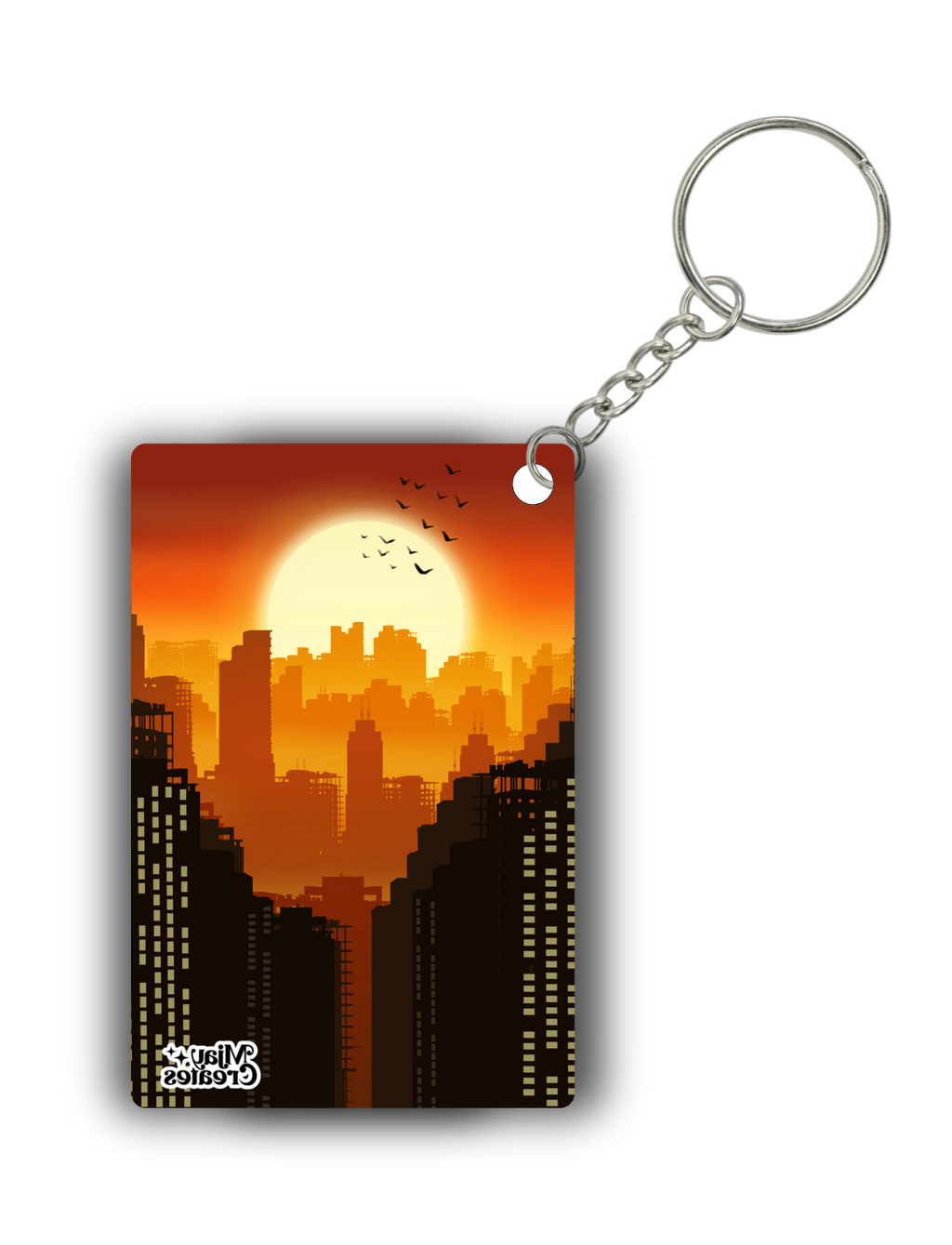 City sunset keychain