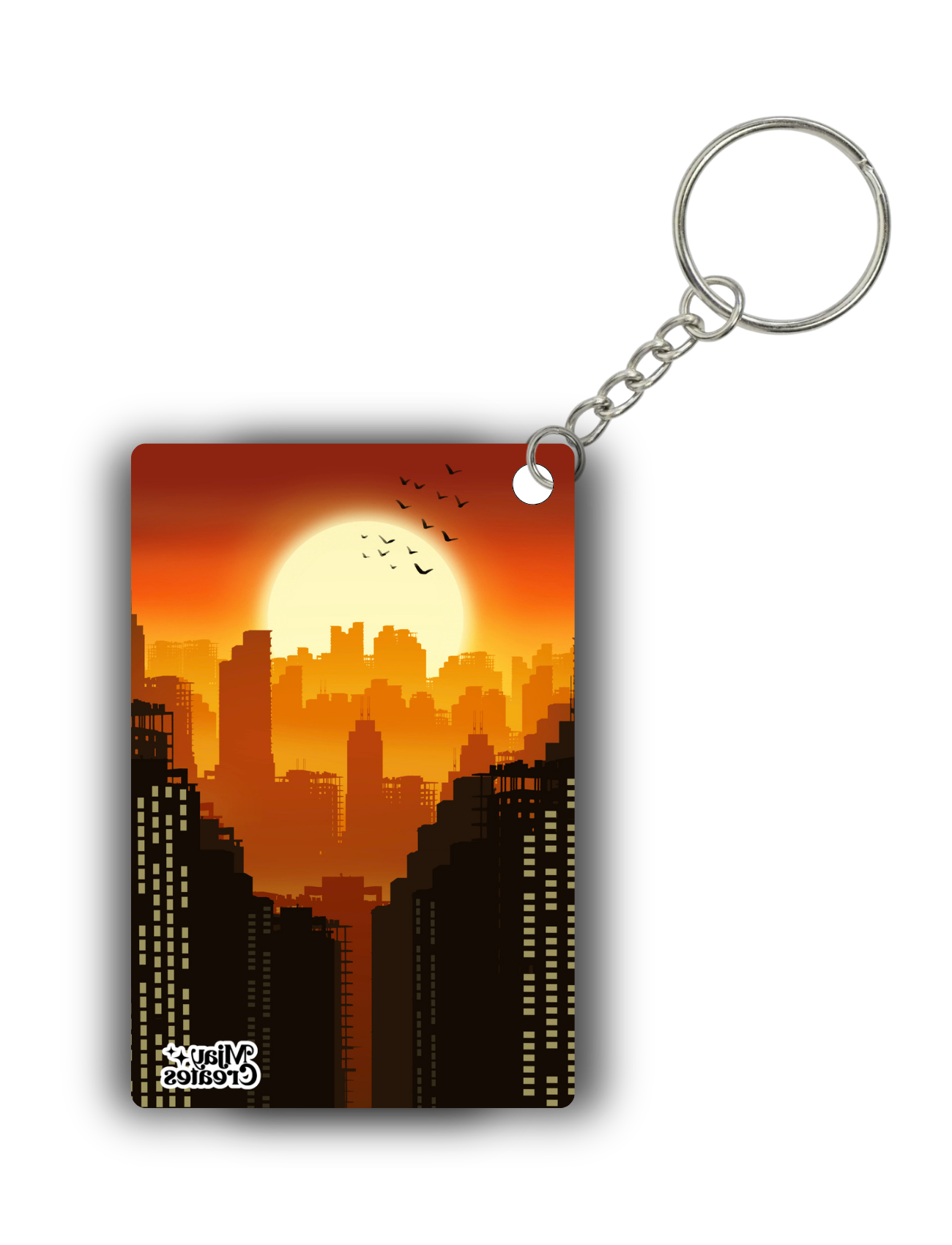 City sunset keychain